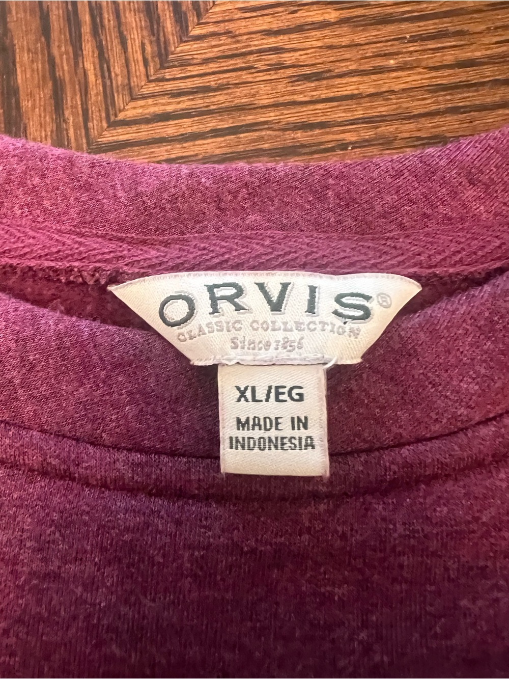 Orvis Classic Collection Men's Burgundy Fleece Crewneck  Sweatshirt XL #719